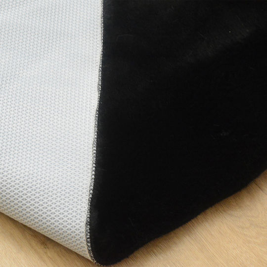 Newplan Shaggy Bedroom Rugs Set Puffy FC9 Black 3pcs