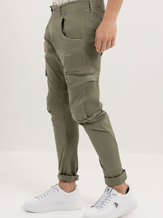 61 Matteo Trousers Cargo Elastic Khaki