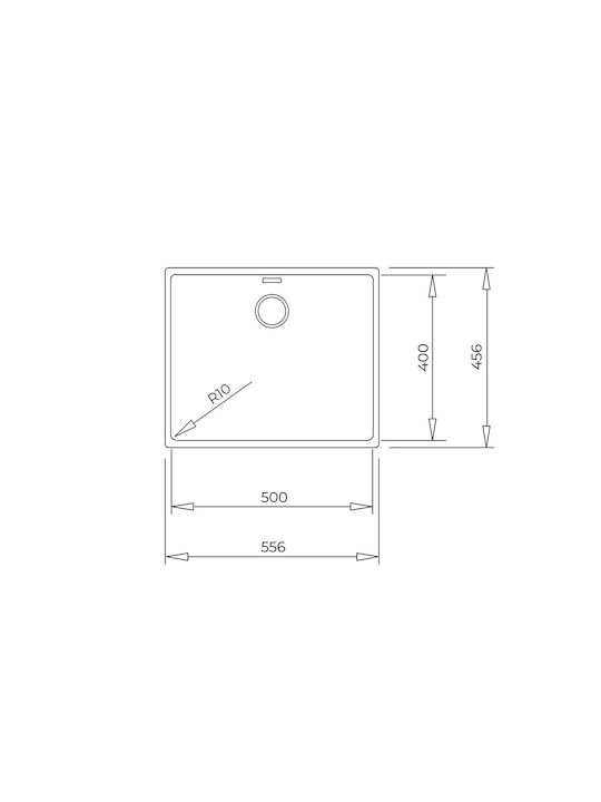 Teka Radea R10 50.40 M-TG 115230053 Unterbau Spüle aus Verbundgranulat B50xT40cm Weiß