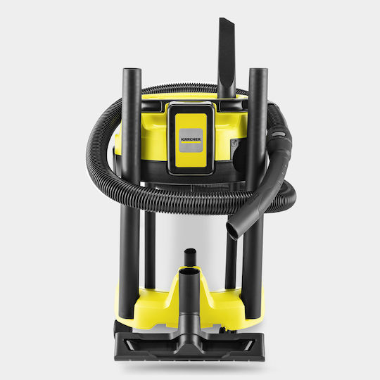 Karcher WD 3-18 S Battery Aspirator Reîncărcabil Lichide / Solide cu Inoxidabil Recipient 17lt