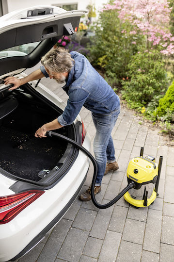 Karcher WD 3-18 S Battery Aspirator Reîncărcabil Lichide / Solide cu Inoxidabil Recipient 17lt