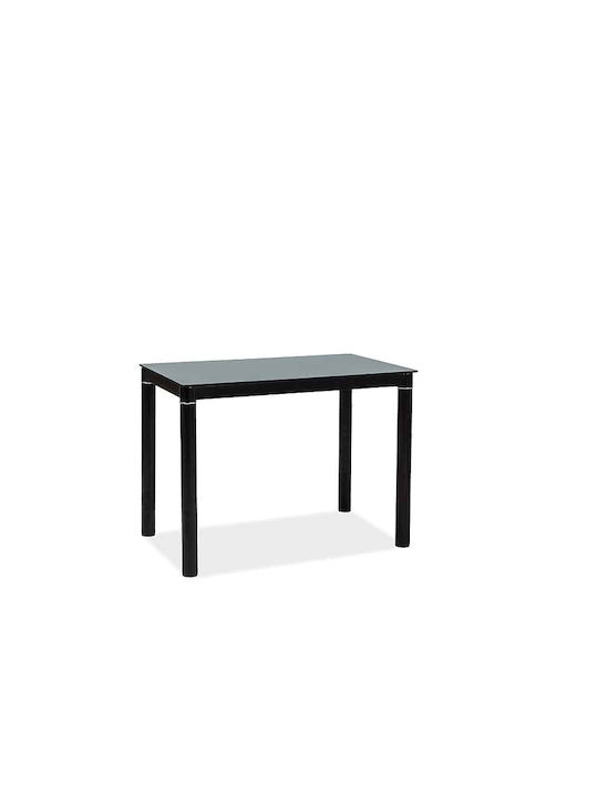 Galant Table Dining Room with Glass Surface Black 100x60x75cm