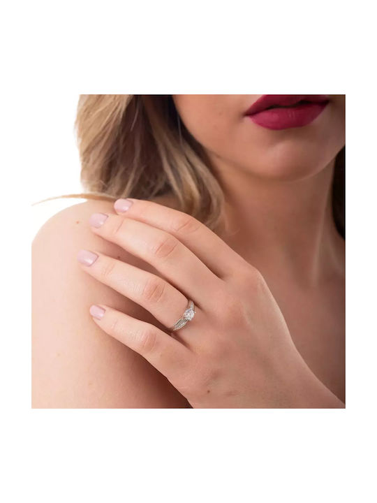 Oxzen Damen Ring mit Zirkonia aus Silber