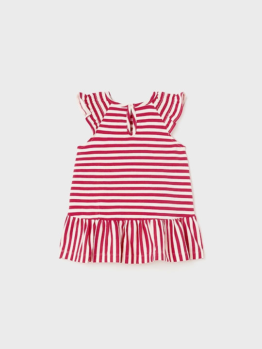 Mayoral Kids Dress Striped Sleeveless Red