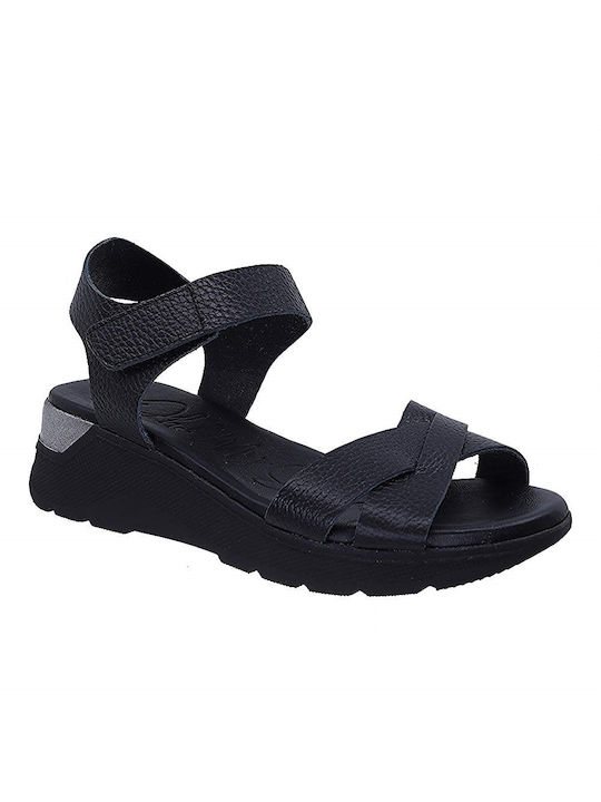 Oh My Sandals Damenplattformen Schwarz