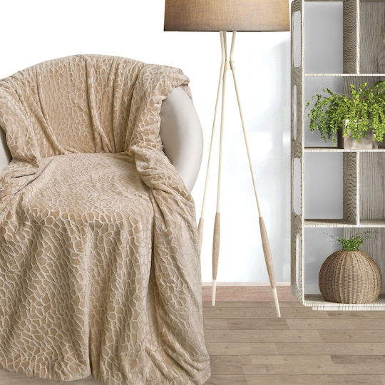 Das Home Pătură Fleece Simplă 150x170 cm Bej