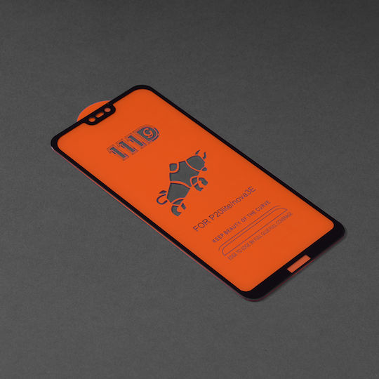 Techsuit 111D Vollkleber Vollflächig gehärtetes Glas Schwarz (Huawei P20 Lite)