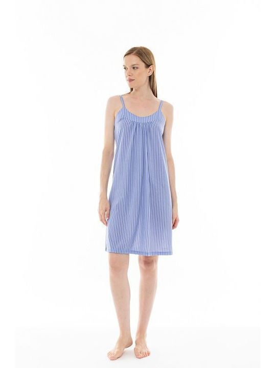 Pink Label Summer Women's Nightdress Light Blue