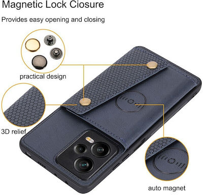 Double Buckle Hard Case with Wallet Blue (Xiaomi Redmi Note 12 Pro Plus)