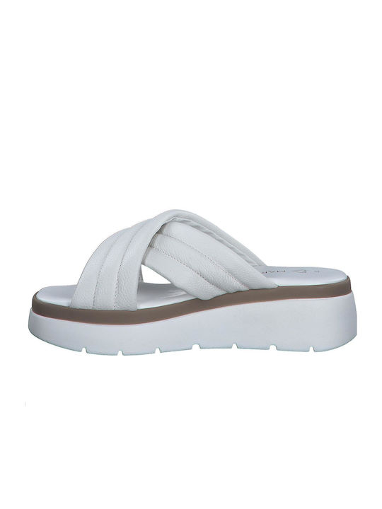 Marco Tozzi Women's Leather Platform Wedge Sandals White
