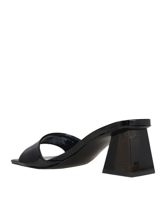 Oaky 8 Mules with Chunky Low Heel in Black Color