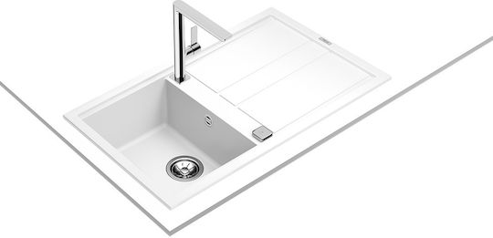 Teka Nova 45 B-TG 1B 1D Ένθετος Νεροχύτης από Συνθετικό Γρανίτη Μ86xΠ51cm Λευκός