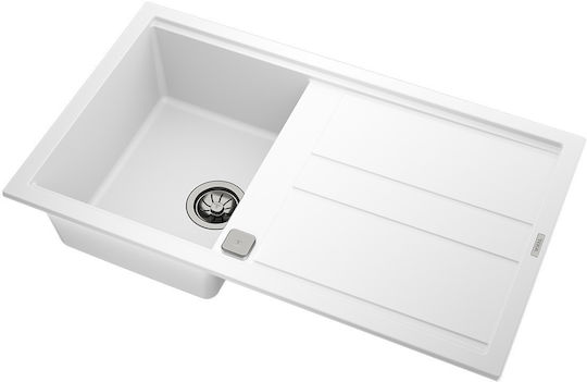 Teka Nova 45 B-TG 1B 1D Ένθετος Νεροχύτης από Συνθετικό Γρανίτη Μ86xΠ51cm Λευκός