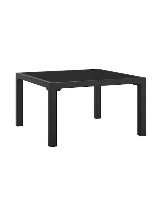 Metallischer Gartenhocker Würfel Außeneinsatz mit Kissen Schwarz 55x55x30cm