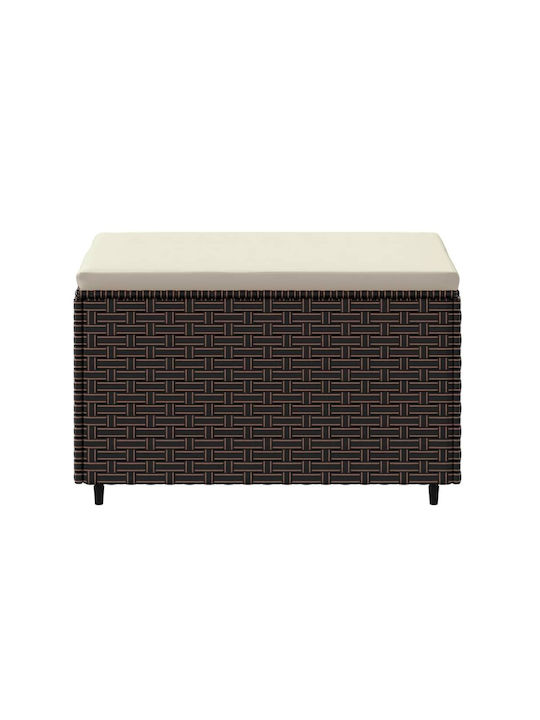 Gartenhocker Würfel Außeneinsatz Rattan mit Braunen Kissen 2Stücke 55x55x31cm
