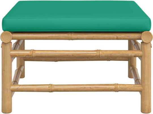 Wooden Cube Garden Stool with Cushion Green 55x65x30cm