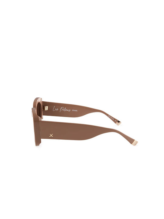 Oscar & Frank Las Palmas Women's Sunglasses with Beige Plastic Frame and Brown Lens