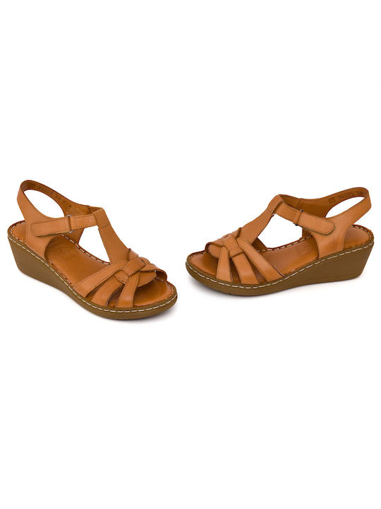 Boxer Anatomic Women's Leather Ankle Strap Platforms Tabac Brown