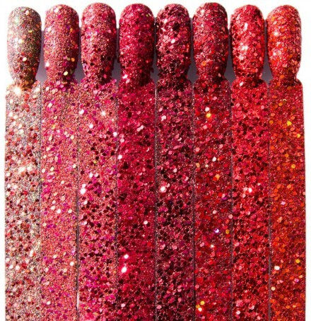 Vamp Effect No.05 Glitter for Nails in Red Color