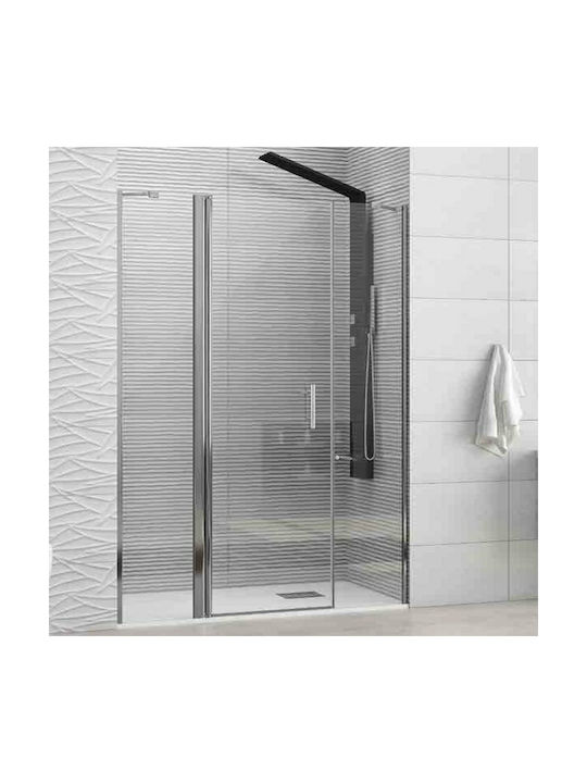 Karag Panex 600 PAN600140 Duschwand für Dusche mit Aufklappbar Tür 140x190cm Klarglas