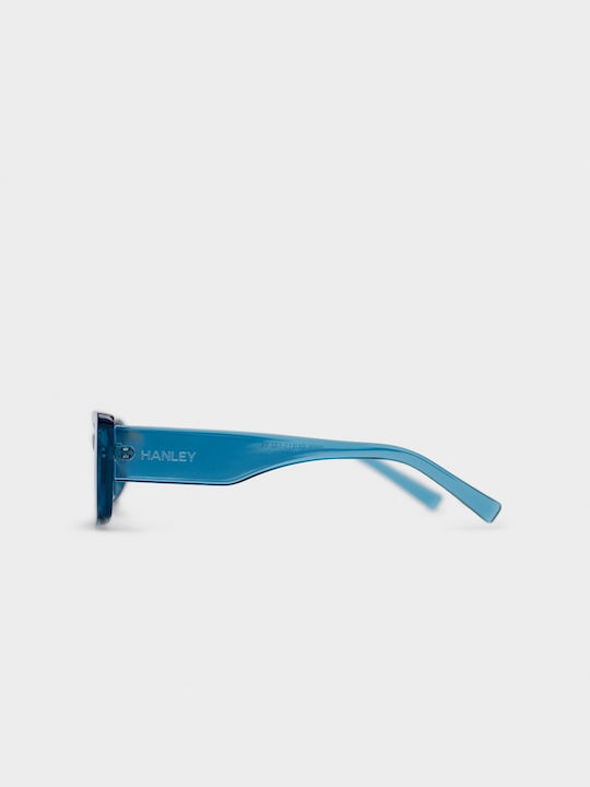 Hanley Florence Women's Sunglasses with Crystal Blue / Blue Plastic Frame and Blue Lens