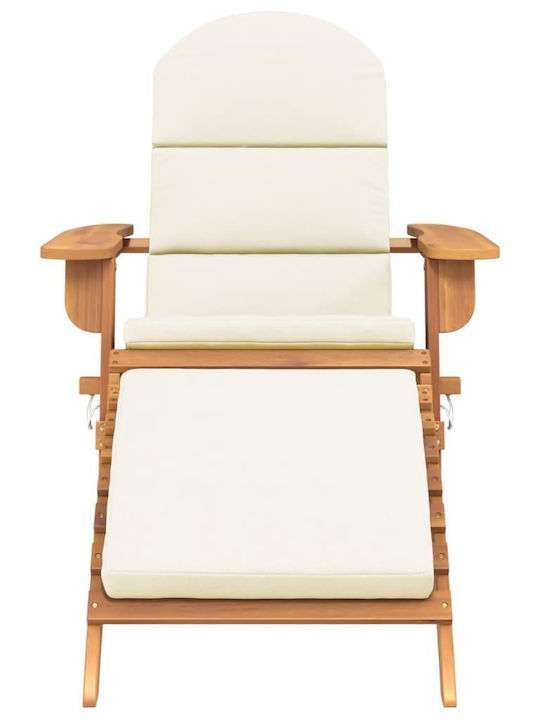 Deckchair Wooden with Cushion Brown 75x84x90cm.