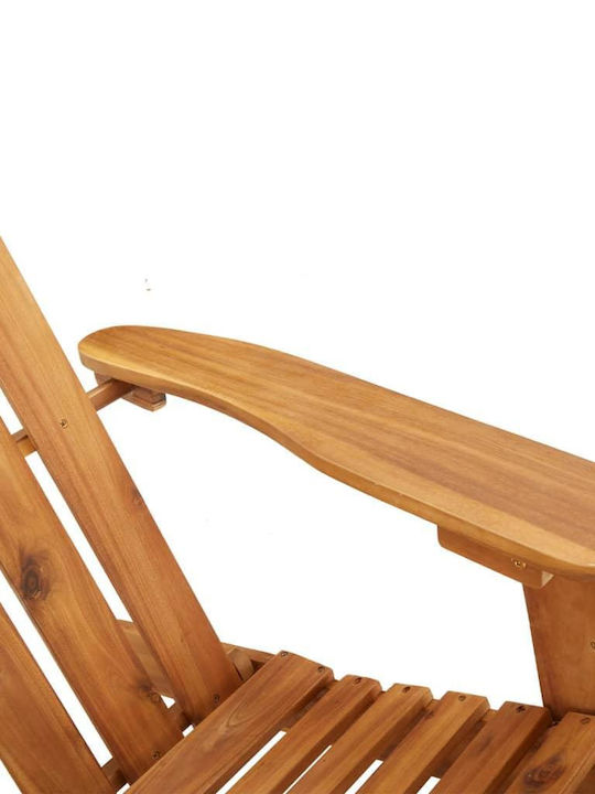 Deckchair Wooden with Cushion Brown 75x84x90cm.