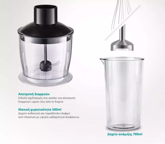 Bruno Hand Blender with Inox Rod 1200W Silver