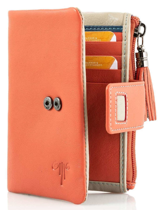 Klein Leder Damen Geldbörse Klassisch Orange