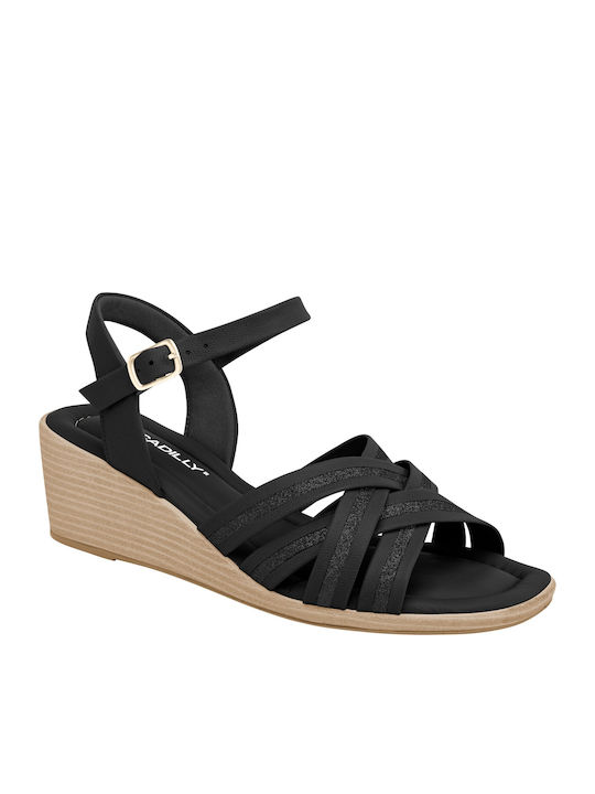 Piccadilly Anatomic Women's Ankle Strap Platforms Black