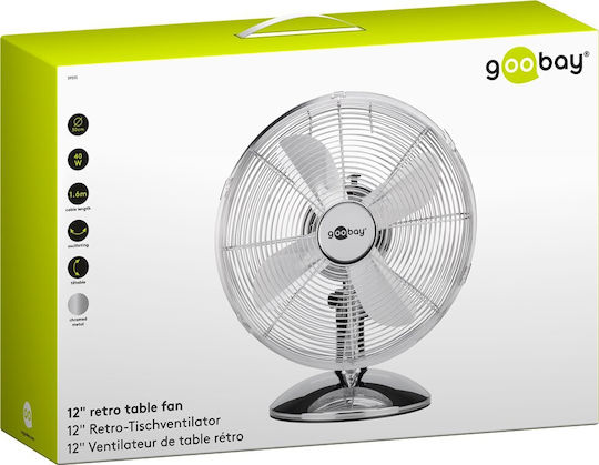 Goobay Wentronic Tischgerät Ventilator 40W Lüfterdurchmesser 34cm Silber