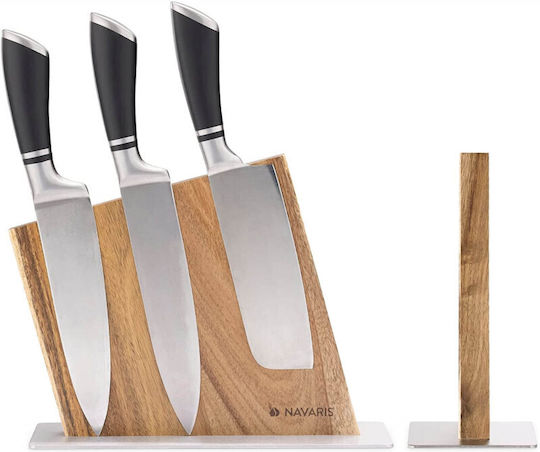 Navaris Magnetic Knives Stand Wooden