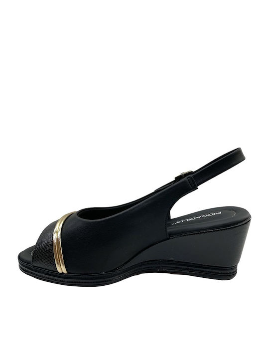 Anatomic Women's Leather Ankle Strap Platforms Black