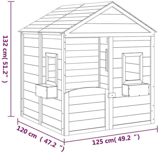 vidaXL Plastic Kids Playhouse Blue 125x120x132cm