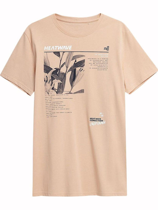 4F T-shirt Μπεζ