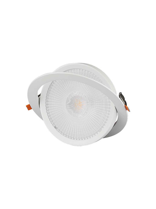V-TAC Στρογγυλό Χωνευτό LED Panel 20W με Ρυθμιζόμενο Λευκό Φως