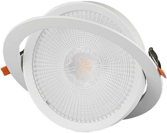 V-TAC Rund Vertieft LED Panel 20W mit Warm zu kühlem Weiß Licht