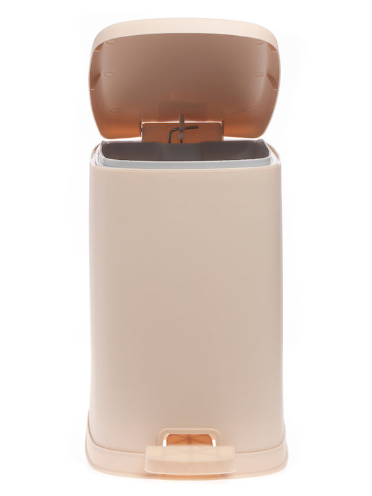 Cyclops Secret 003302334 Plastic Perie pentru coșul de gunoi din baie Închidere lentă 7lt Bej