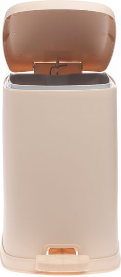 Cyclops Secret 003302334 Plastic Perie pentru coșul de gunoi din baie Închidere lentă 7lt Bej