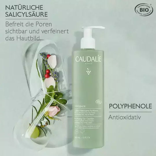 Caudalie Vinopure Gel Καθαρισμού Προσώπου για Ακνεϊκές Επιδερμίδες 385ml