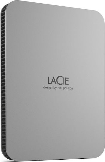 Lacie Mobile Drive USB 3.2 / USB-C Εξωτερικός HDD 2TB 2.5" Moon Silver