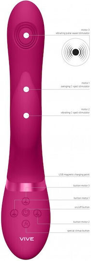 Vive Aimi Δονητής Rabbit Pulse Wave & Vibrating G-Spot Rabbit 22.3cm Pink
