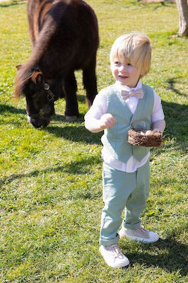 Bambolino Boys Baptism Suit with Vest Aristotelis Green