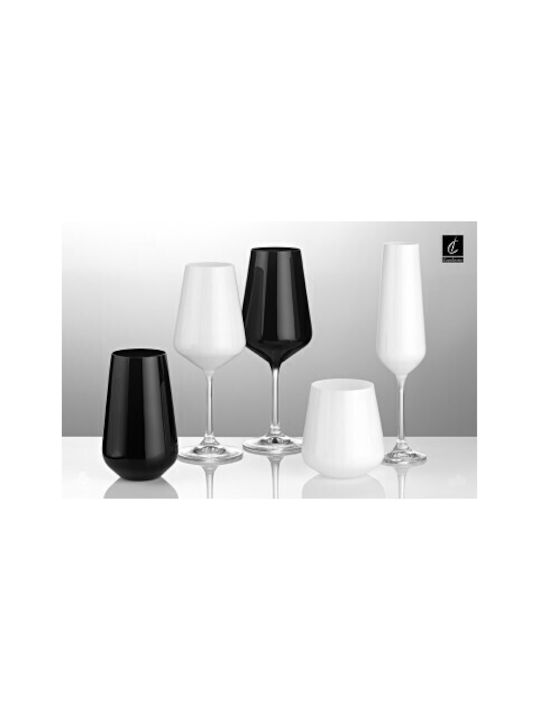 Capolavoro Sandra Set Gläser Wasser aus Kristall in Weiß Farbe 440ml 6Stück