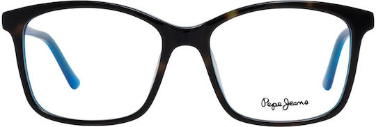 Pepe Jeans Plastic Eyeglass Frame Brown Tortoise PJ3269-C1