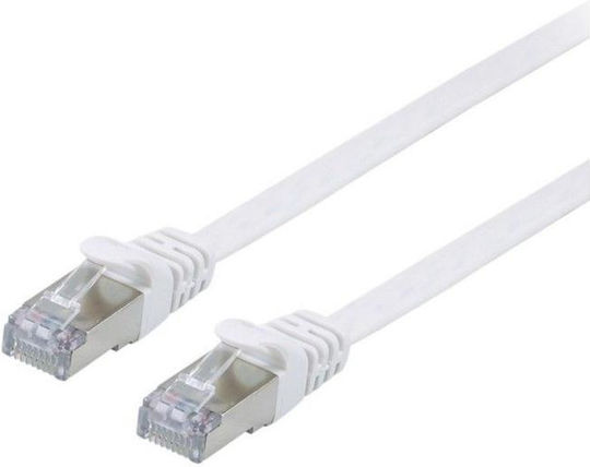 Equip Flat U/FTP (STP) Cat.6a (Gigabit) Καλώδιο Δικτύου Ethernet 1m Λευκό