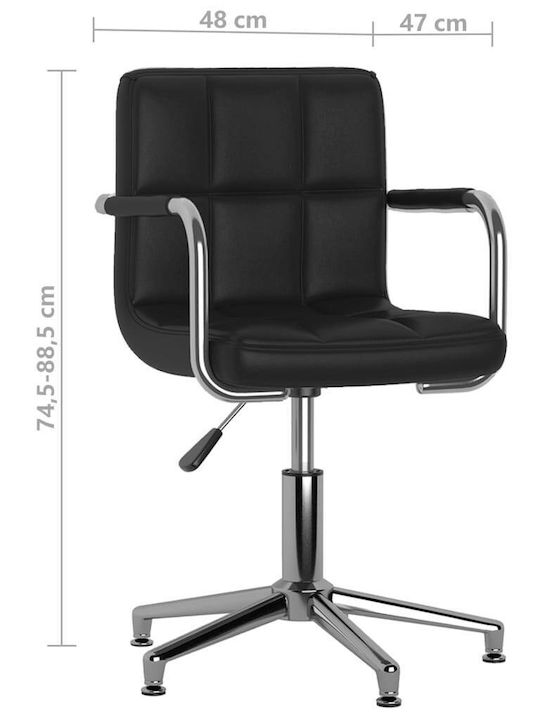 Rotating Chair Visitor with Arms in Black Color 48x47x74cm 4pcs