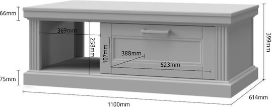 Polihome Kaffeetische Funktionales Design Zentral Tische MDF M110xL61xH40cm