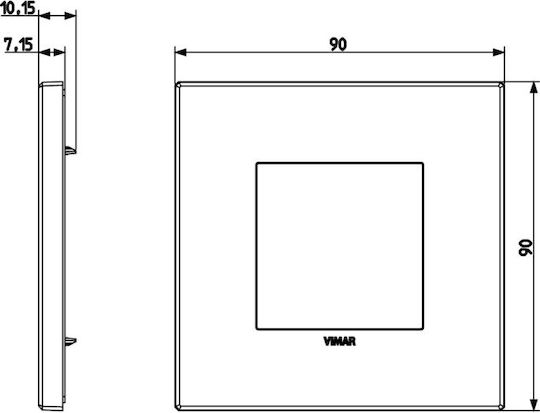 Vimar Switch Frame 1 Position Horizontal Installation in Black Color 22642.03