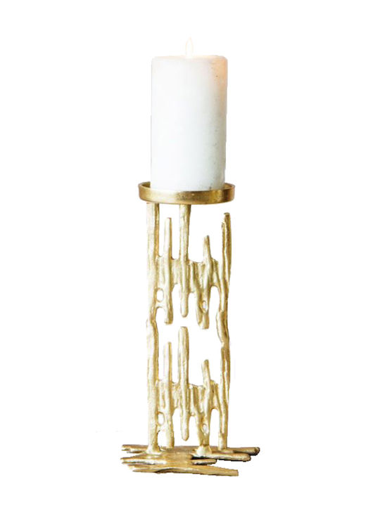 InTheBox Onti Candle Holder Aluminum Αλουμινένιο in Gold Color 40cm 1pcs